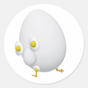 Adesivo Personagem de Ovo Excêntrico RG & RA Design Fofo