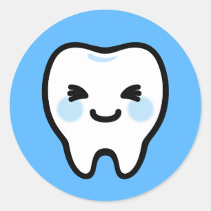 Adesivo Personagem do Dente Sorridente – Ilustração Fofa e