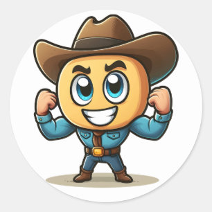 Adesivo Personagem Fantasia em Denim e Chapéu