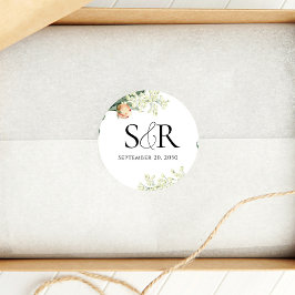 Adesivo Personagem Floral de Casamento de Pêssego Elegante