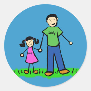 Adesivo Personagens da Família Pai e Filha
