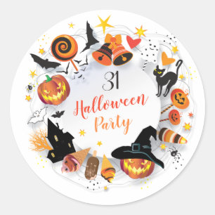 Adesivo Personagens de Festa de Halloween Design Moderno P