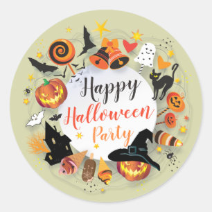Adesivo Personagens de Festa de Halloween Design Moderno P