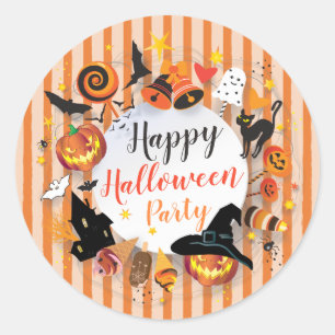 Adesivo Personagens de Festa de Halloween Design Moderno P