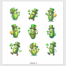 Adesivo Personagens de Pepino do Dia de São Patrício Fofos