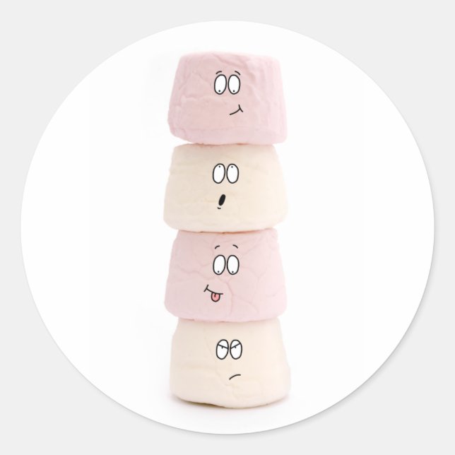 Adesivo personagens marshmallow engraçados (Frente)