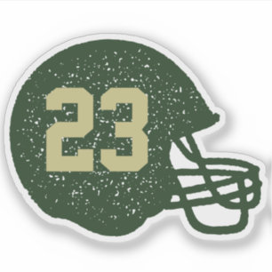 Adesivo Personalidade de capacete de futebol, verde e ouro