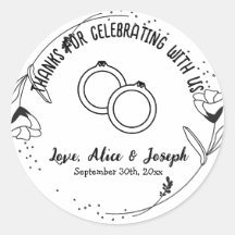 Personalidade Floral Negra Obrigado Favor De Casam