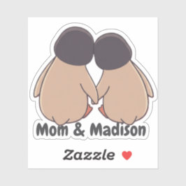 Adesivo Personalised Mom & Daughter Cute Penguin Sticker