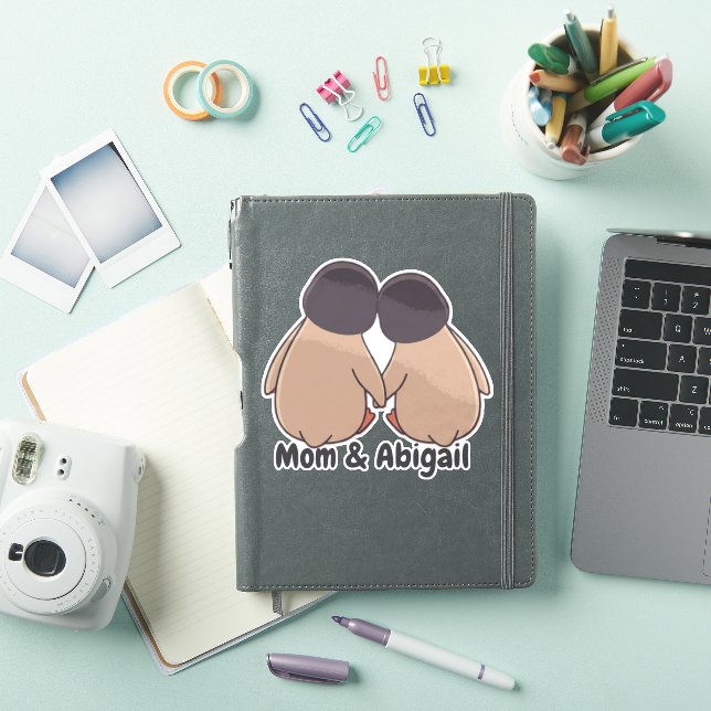 Adesivo Personalised Mom & Daughter Cute Penguin Sticker (Capa para iPad)