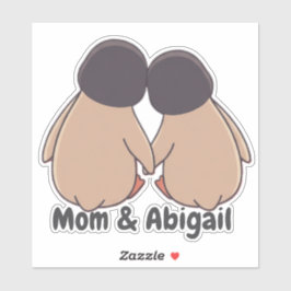 Adesivo Personalised Mom & Daughter Cute Penguin Sticker
