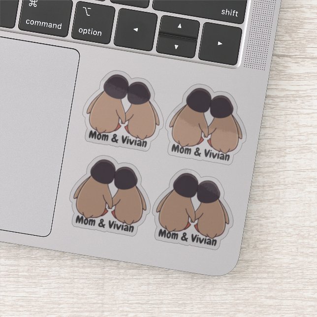 Adesivo Personalised Mom & Daughter Cute Penguin Stickers (Detalhe)