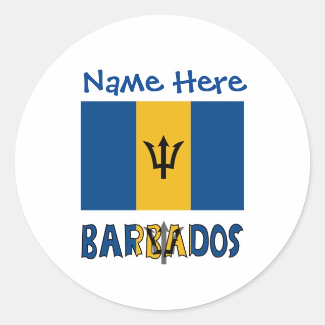 Adesivo Personalização Azul do Sinalizador Barbados e Barb (Frente)