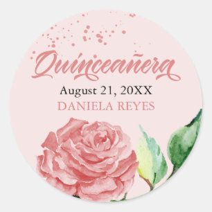 Adesivo Personalização de Bloom Rosa de Quinceanera, Cor