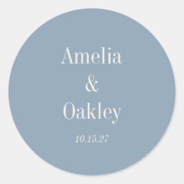 Adesivo Personalização de Casamento Elegante Azul e Dusty 
