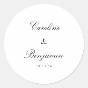 Adesivo Personalização de Casamento Elegante de Script Clá