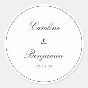Adesivo Personalização de Casamento Elegante de Script de 