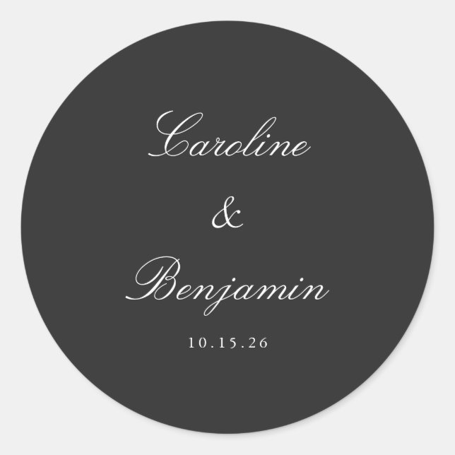 Adesivo Personalização de Casamento Elegante de Script Pre (Frente)