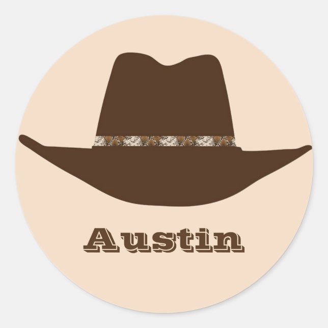 Adesivo Personalização de chapéu de cowboy ocidental (Frente)