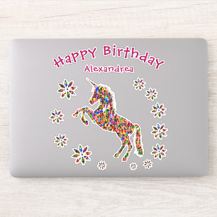 Adesivo Personalização de Glitter de Nascimento Floral d