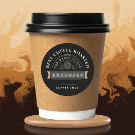 Adesivo Personalização de Marca Café Preto