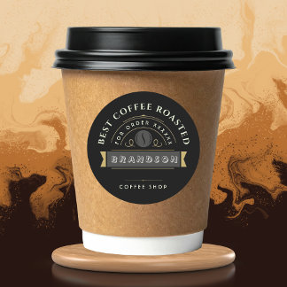 Adesivo Personalização de Marca Café Preto
