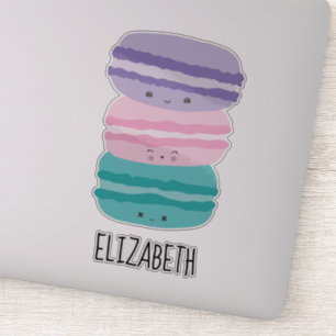 Adesivo Personalização Personalizada do Kawaii Macarons 