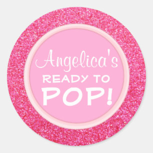 Adesivo Personalizada Pronta para Pop Chá de fraldas, Ros