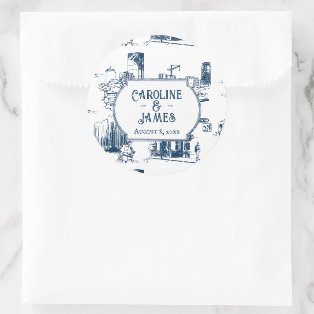 Adesivo Personalizado 3" Casamento Azul Marinho Bo (Bolsa)