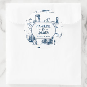 Adesivo Personalizado 3" Casamento Marinho de Bost