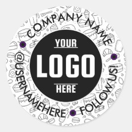 Adesivo Personalizado 3x3" Vinil Redondo Impermeável Empre