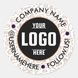 Adesivo Personalizado 3x3" Vinil Redondo Impermeável Empre