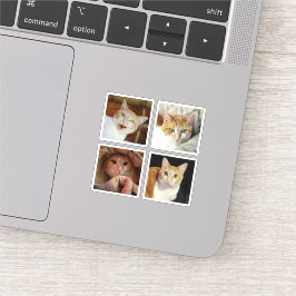 Adesivo Personalizado 4 Colagem de Fotos Simples Quadrado