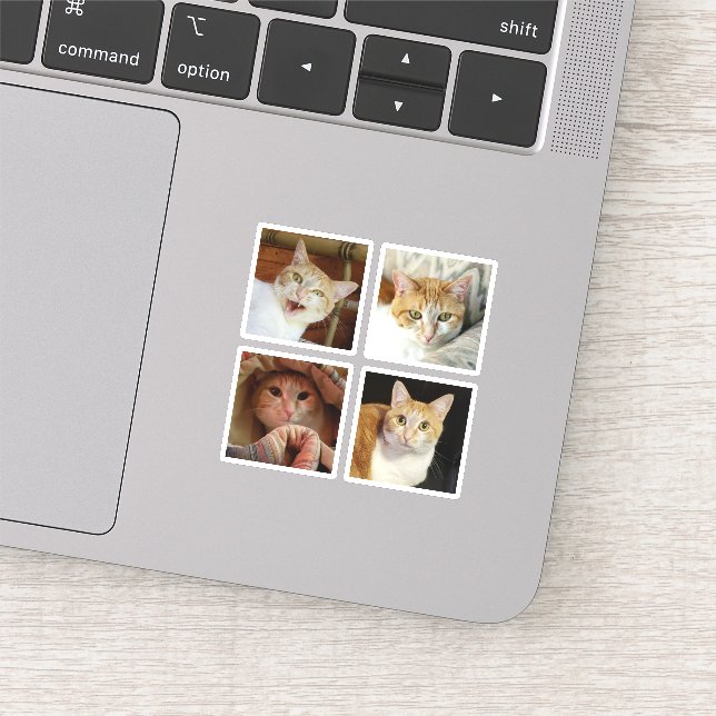 Adesivo Personalizado 4 Colagem de Fotos Simples Quadrado  (Detalhe)