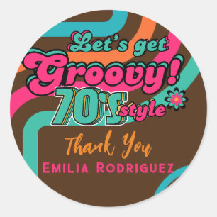 Adesivo Personalizado 70's Retro Disco Aniversário Boogie 
