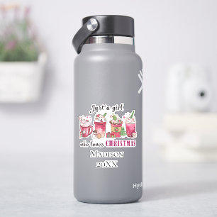 Adesivo Personalizado Apenas Garota Que Ama O Natal Na Mod