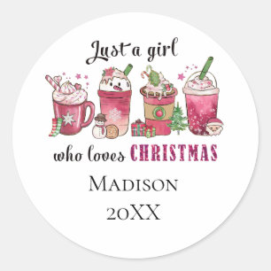 Adesivo Personalizado Apenas Menina Que Ama Natal Tendênci