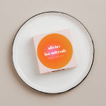 Adesivo Personalizado Bat Mitzvah Único com Gradiente Lara<br><div class="desc">Vinheta redonda clássica com gradiente cor-de-rosa cor laranja retrorreflectora,  Bat exclusivo Mitzvah</div>