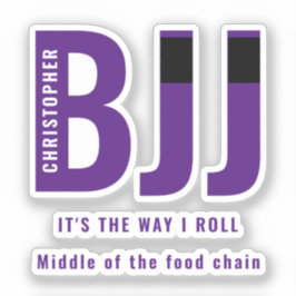 Adesivo Personalizado BJJ Way I Roll Jiu Jitsu Purple Belt