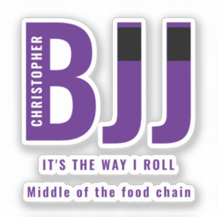 Adesivo Personalizado BJJ Way I Roll Jiu Jitsu Purple Belt