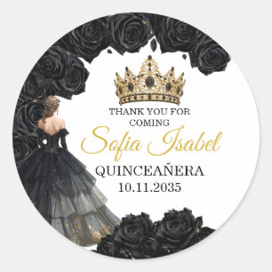 Adesivo Personalizado Black Gold Quinceañera