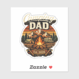 Adesivo Personalizado Camping Pai Est. 2026 