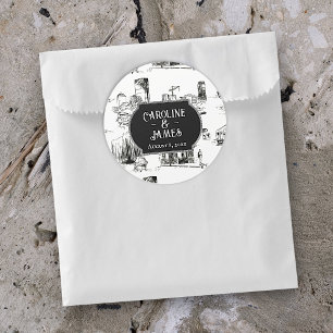 Adesivo Personalizado Casamento Boston Toile 3"