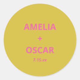 Adesivo Personalizado Casamento Rosa Chartreuse Amarelo Mo