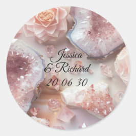 Adesivo Personalizado Casamento Rose Quartz Romanc