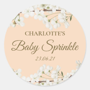 Adesivo Personalizado Chuva de Bebê Flor de Blossom Branca
