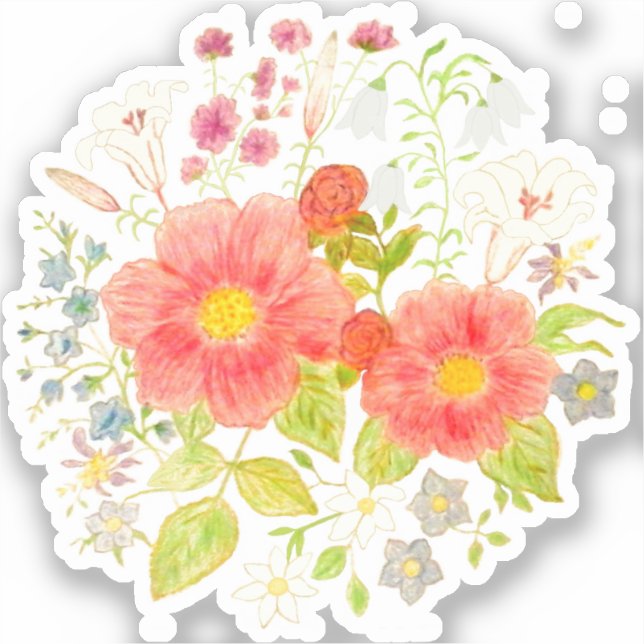 Adesivo Personalizado com Buquê de Flores  (Frente)