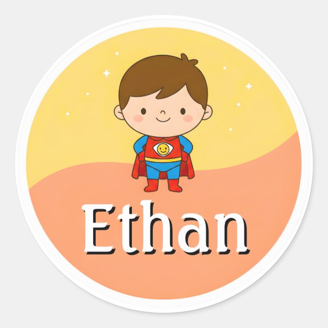 Adesivo Personalizado com Nome da Criança – Super- (Frente)