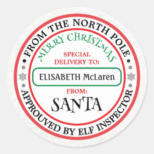 Adesivo Personalizado com Nome do Papai Noel do Po