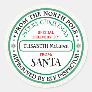 Adesivo Personalizado com Nome do Papai Noel do Po